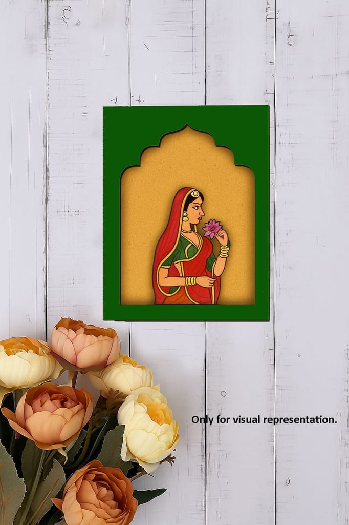 Dbeautify's DIY MDF Traditional Rajasthani Lady with Lotus