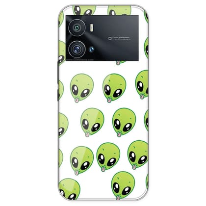 Alien - Clear Printed Silicone Case For iQOO Models-iQOO 9 Pro 5G