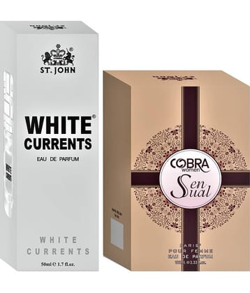St. John - White Current 50ml & Cobra Sensual 100ml Perfume Eau De Parfum (EDP) For Unisex 150ml ( Pack of 2 )