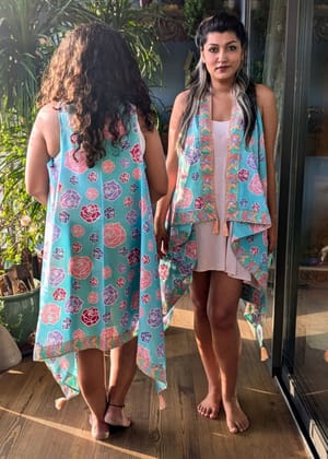 Women's Floral Long Shrug, Cover Up | Rose Blush