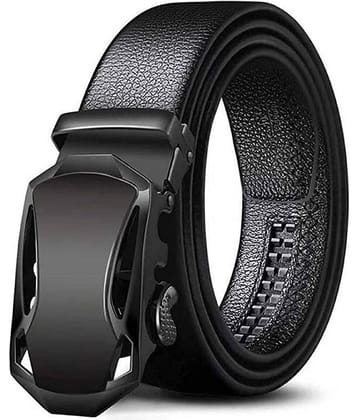 Clock21 - Black Leather Men's Casual Belt ( Pack of 1 )