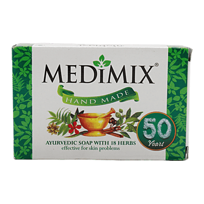 Medimix Classic Ayurvedic Bathing Soap with 18 Herbs, 75 g Carton
