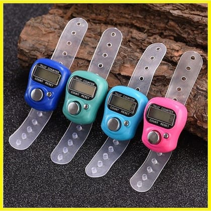 Finger Ring Digital Tally Counter With 4/5-Digit LED Display | Clicker for Jaap Mala & Tasbeeh (Random Color | 3 Pcs)