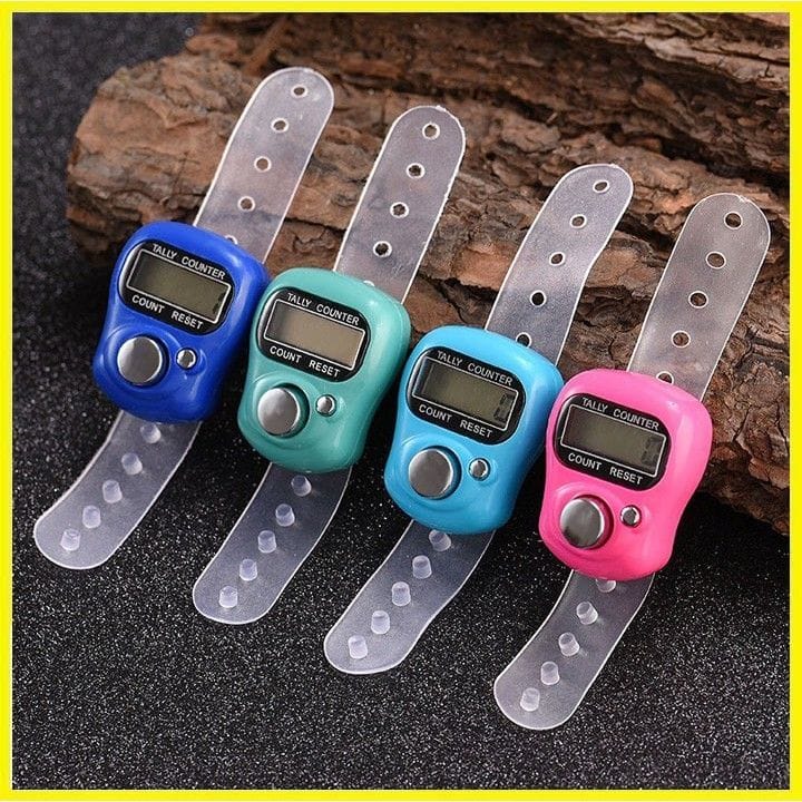 Finger Ring Digital Tally Counter With 4/5-Digit LED Display | Clicker for Jaap Mala & Tasbeeh (Random Color | 1 Pcs)