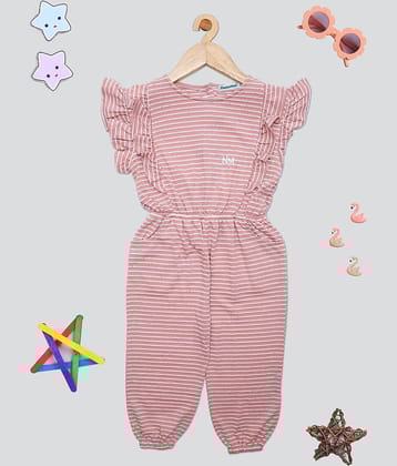 PAMPOLINA Baby Girls Cotton Blend Jumpsuit ( Pack of 1 , Peach )