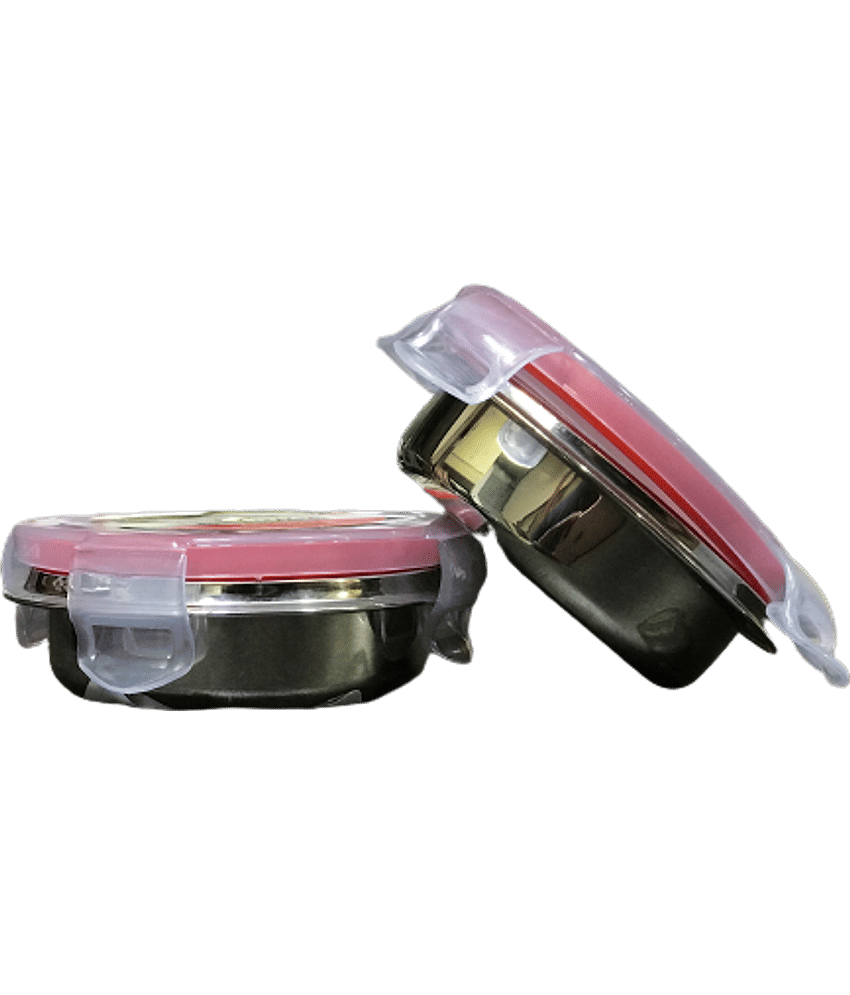 Dynore - Silver Steel Utility Container ( Pack of 2 )