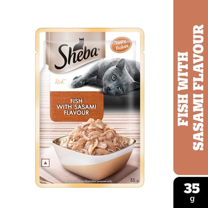 Sheba Rich Premium Fish with Sasami Adult (1 + Years) Wet Cat Food 35g Sheba Rich Premium Fish with Sasami Adult (1 + Years) Wet Cat Food 35g