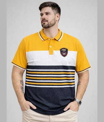 AUSTIN WOOD Men Cotton Blend Regular Fit Striped Polo T Shirt ( Multicolor )