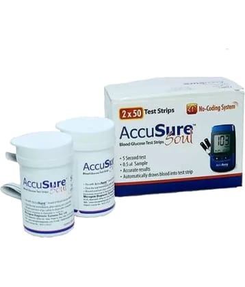 ACCUSURE Soul Bloodglucose Test Strips 100 Test Strips