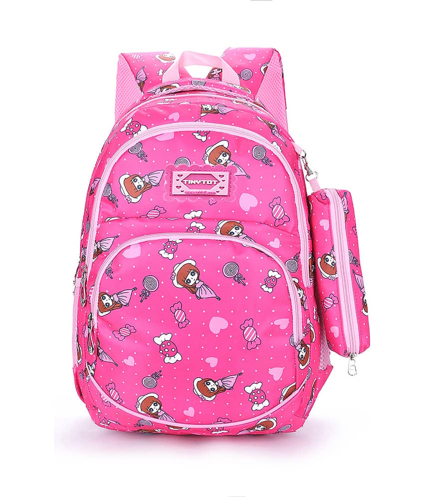 Tinytot Pink Polyester Backpack For Kids