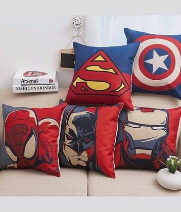 Home Style Set of 5 Jute Cushion Covers 40X40 cm (16X16)