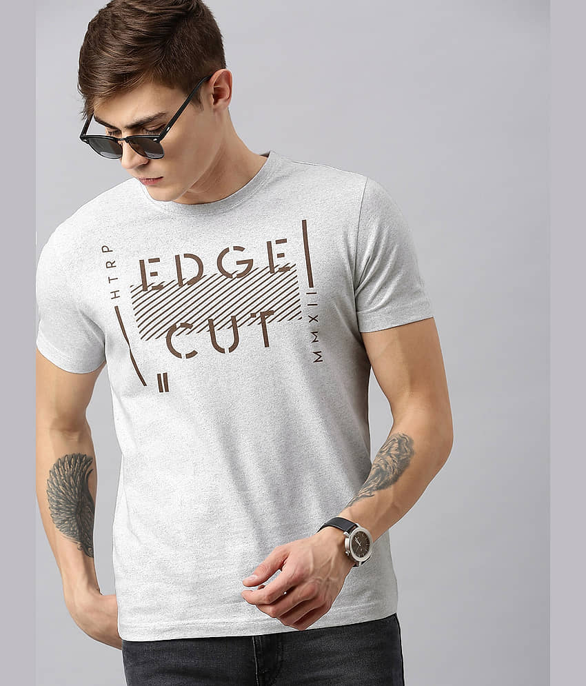 Huetrap Pack of 1 Cotton Blend Regular Fit Men's T-Shirt ( Grey )
