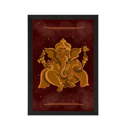 Lord Ganesha Satin Matt Texture UV Art Painting