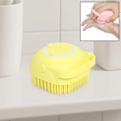 SILICONE MASSAGE BATH BODY BRUSH WITH SHAMPOO DISPENSER, SCRUBBER
