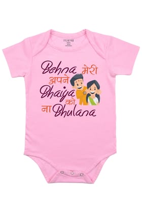 Behna Meri Apne Bhaiya Ko Na Bulana Little Brother Baby Romper | Onesies-Baby Romper / Pink / 0-3 Months