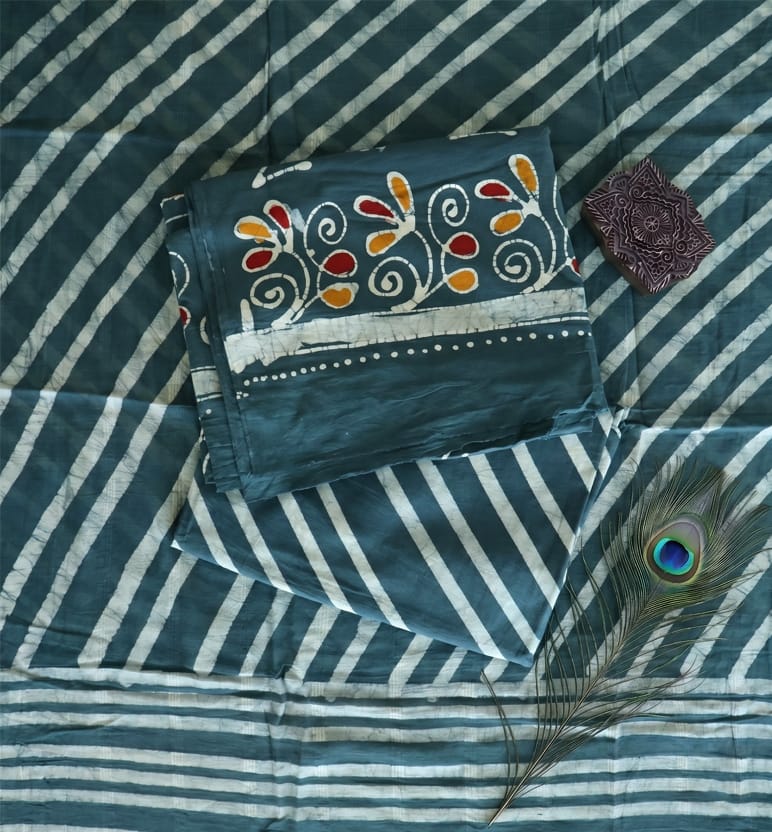 Handcrafted Cotton Batik Print 3-Piece Suit Set