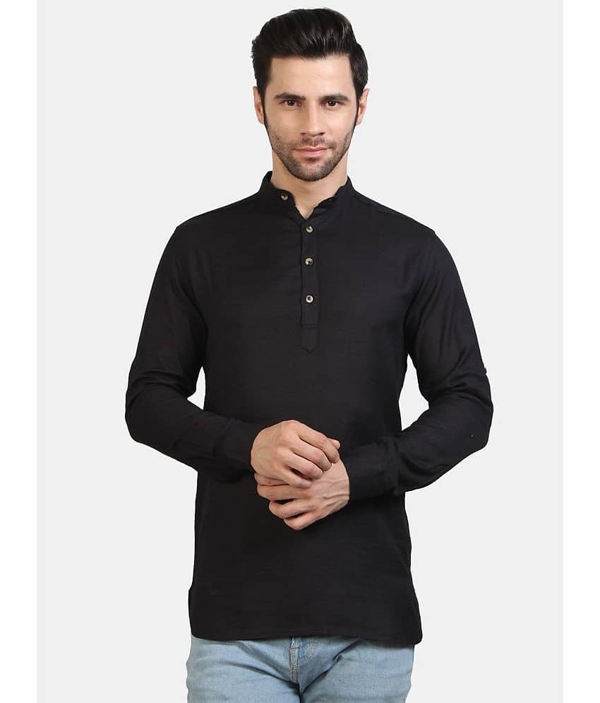 Life Roads - Black Cotton Men's Regular Kurta ( Pack of 1 )