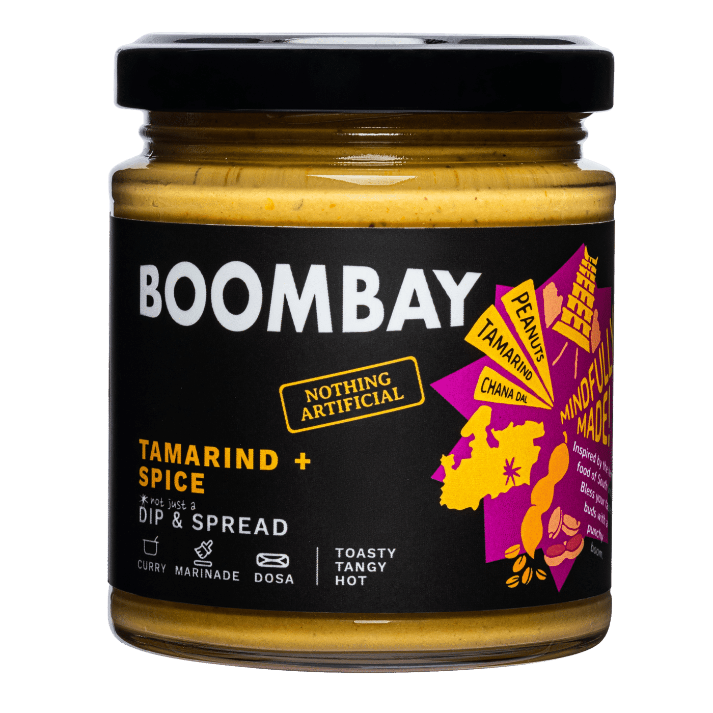 BOOMBAY Tamarind + Spice Dip and Spread - Use as a Dressing for Dosa, Curry Paste, Marinade, Spread on Bread, 190 gm