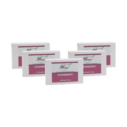 Artnweavess Strawberry Handmade Soap NT, 100 gm - Pack of 5