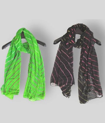 Apratim Multicoloured Chiffon Leheria Dupatta