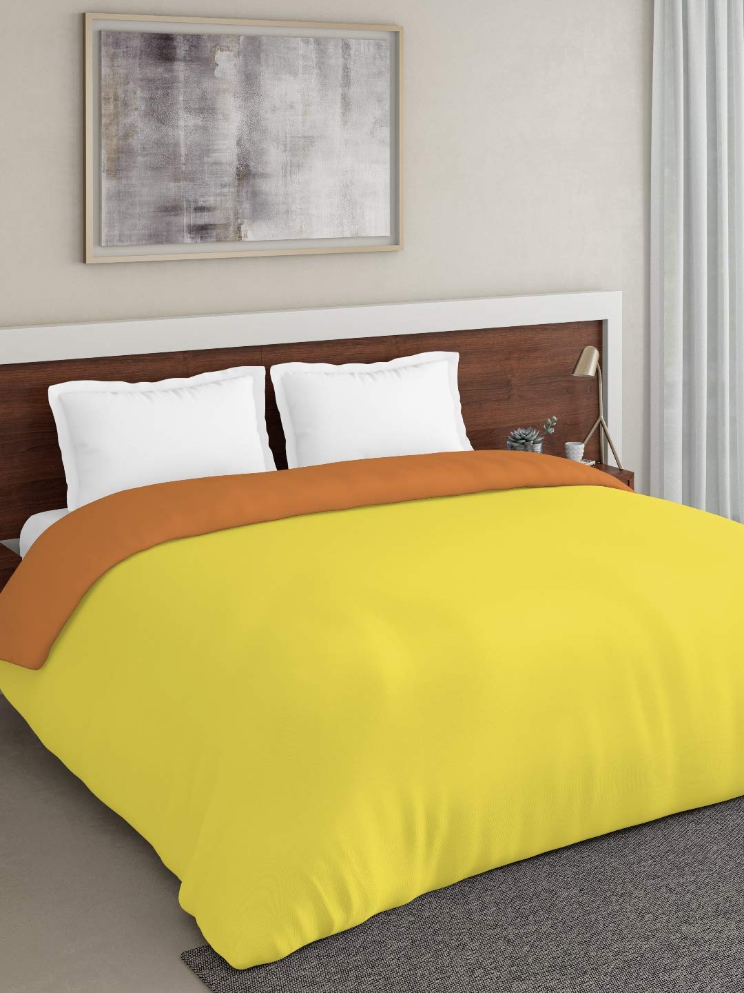 D'Decor Live Beautiful 180TC 1 Double Comforter - Gold (228 CM X 274 CM, 90IN X 108IN)