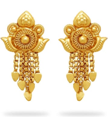 LUV FASHION Golden Chandbalis Earrings ( Pack of 1 )