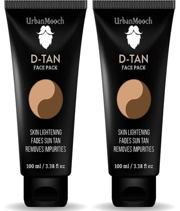 UrbanMooch DeTan Face Pack for Tan Removal Cleanser 200 g Pack of 2