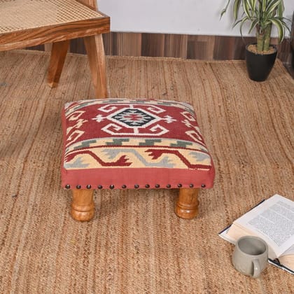 Handcrafted Bohemian Ottoman with Intricate Pattern Handcrafted Bohemian Ottoman with Intricate Pattern