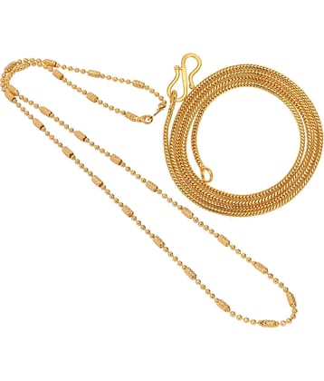 AanyaCentric Combo of 2 Gold Plated 22inches Long Fashion Chain