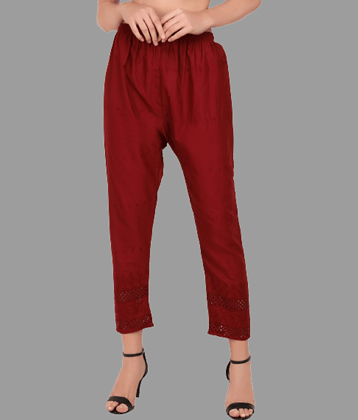 Aadrika - Beige Cotton Blend Straight Women's Casual Pants ( Pack of 1 )