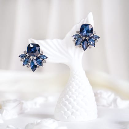 Dionne Crystal Studs-Blue