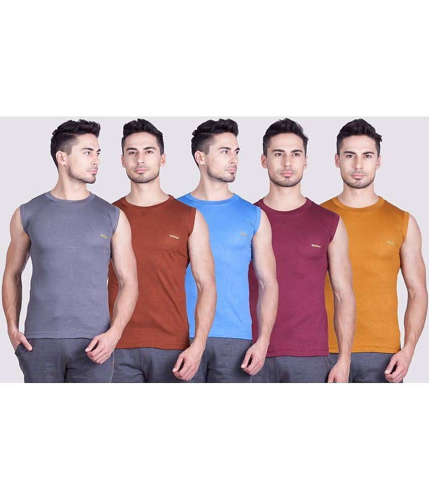Pack of 5 Lux Cozi - Multi Cotton Blend Men's Vest