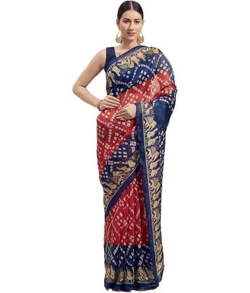 Saadhvi Net Cut Outs Regular Saree With Unstitched Blouse Piece ( Multicolor )