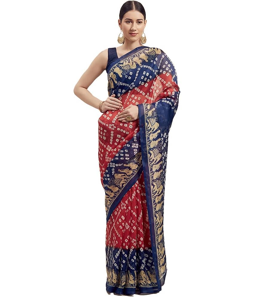 Saadhvi Net Cut Outs Regular Saree With Unstitched Blouse Piece ( Multicolor )