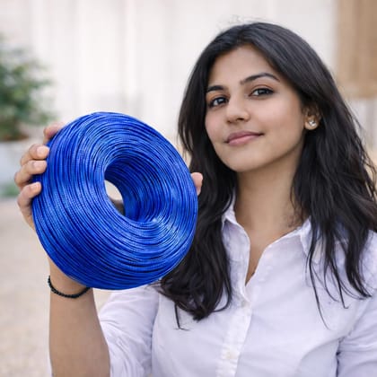 Polypropylene Packaging Twine (Sutli) � Blue (1 Roll) � High Tensile Plastic Binding Rope � Thread for Home, Garden, Craft & Commercial Use � Durable PP Rassi/String Roll