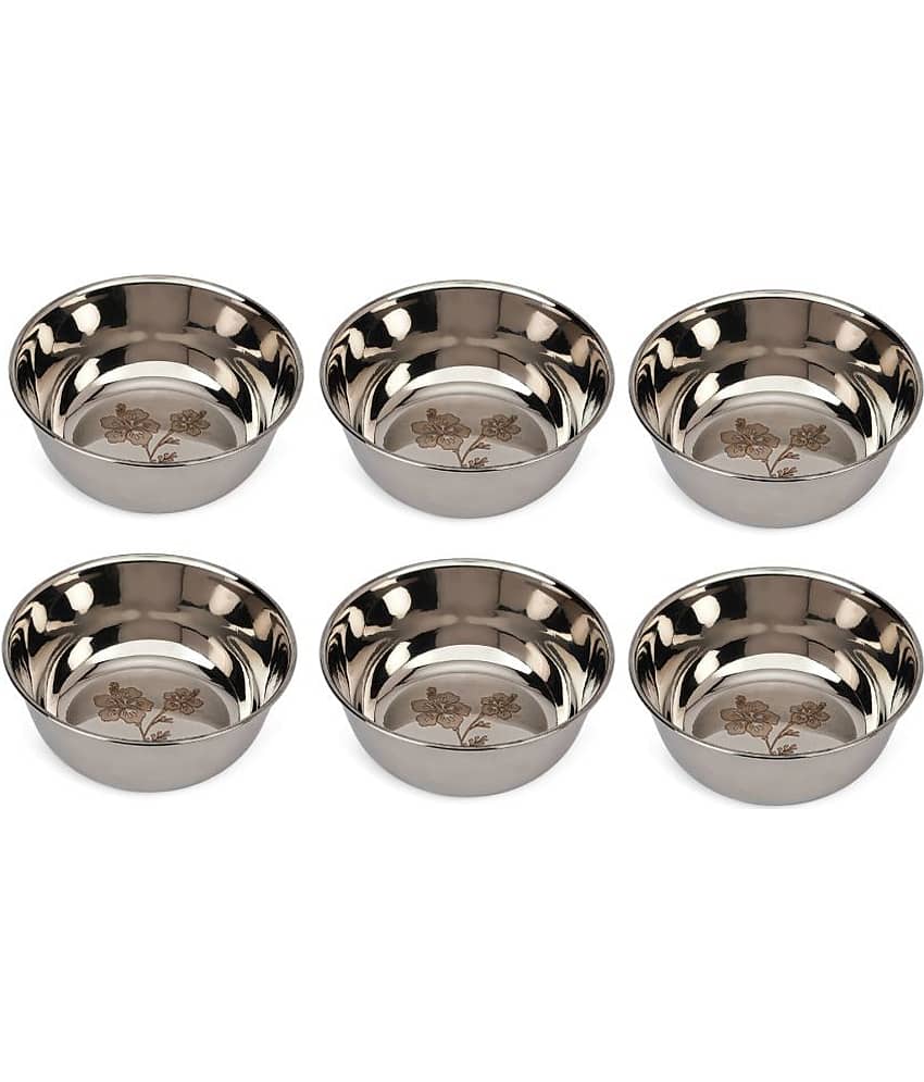 LEROYAL Designer Bowl Stainless Steel Vegetable Bowl 200 mL ( Set of 6 )