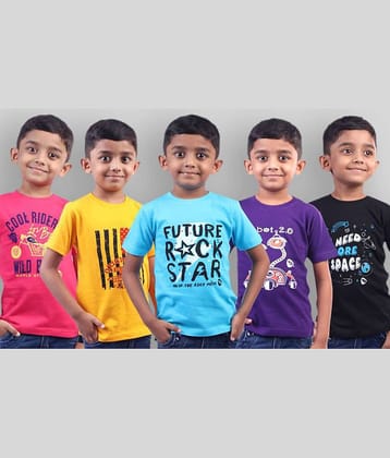 Soft Apparels Pack of 5 Baby Boys Cotton T-Shirt ( Multi )