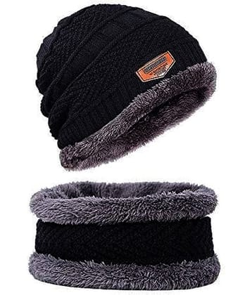 Infispace Black Cotton Women's Cap ( Pack of 1 )