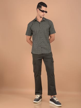 Olive Loose Fit Cargo Jeans-32 / Olive