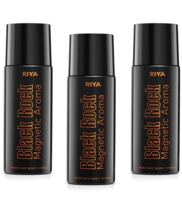Riya Black Rock Deodorant Spray & Perfume For Men 450 ( Pack of 3 )