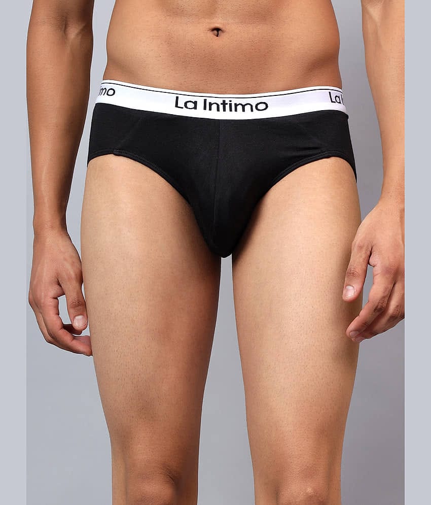 La Intimo Pack of 1 Modal Briefs For Men's ( Black )