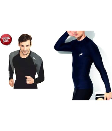 Just Rider Compression T-Shirt, Top Full Sleeve Plain Athletic Fit Multi Sports Cycling, Cricket, Football, Badminton, Gym, Fitness & Other Outdoor Inner Wear