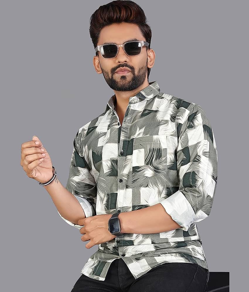 adwynpeter 100% Cotton Regular Fit Printed Full Sleeves Men's Casual Shirt - Multicolor 8 ( Pack of 1 )