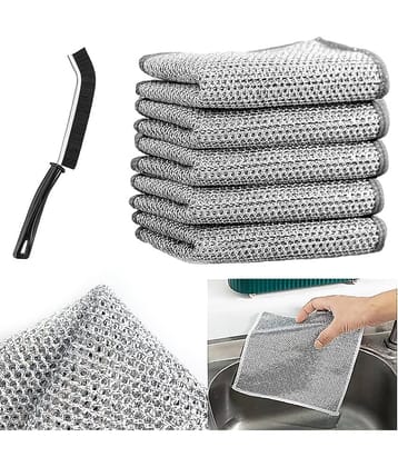 Bhavyta Wire Dishwashing Rags for Wet and Dry Dishwash Bar Non Scratch Scrubbing Pads 100 g Pack of 5