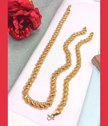 KRIMO Gold Plated Brass Chain ( Pack of 2 )