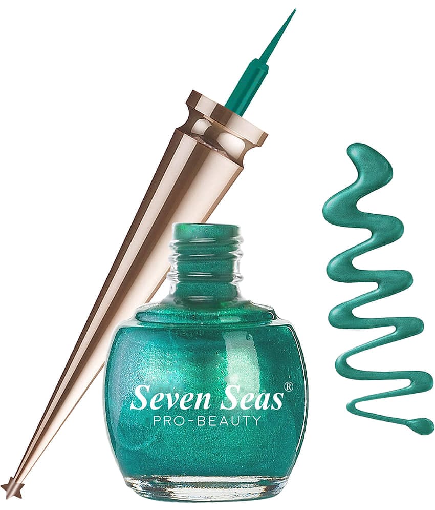Seven Seas Water Proof | Smudge Proof | Long Lasting Liquid Color Eyeliner(Silver,5ML)