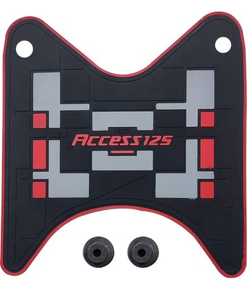 AUTOXYGEN Anti skid Scooter/Scooty Foot Mat Rubber Floor Mat Accessories for Suzuki Access 125 New (Red, Grey & Black)