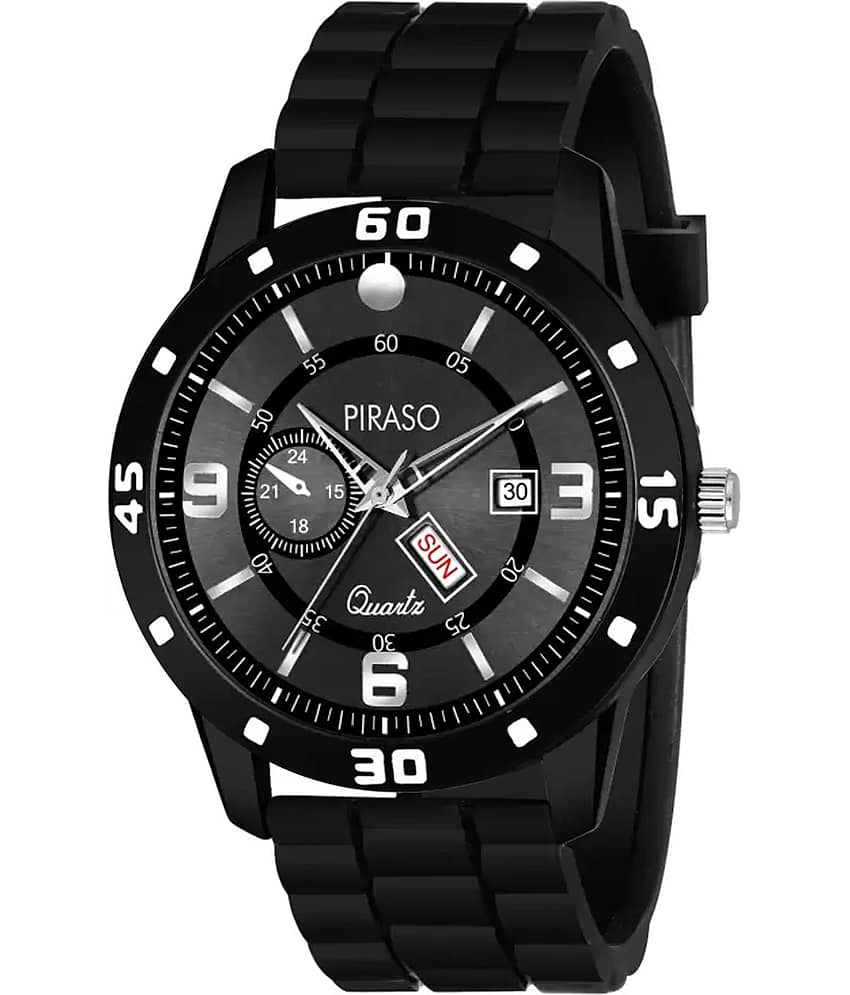 PIRASO Black Silicon Analog Men's Watch