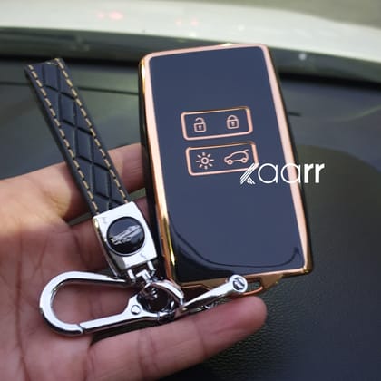 Renault New Key Premium Keycase-Silver Line - Blue (Cover)