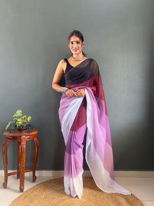Dual Tone Georgette Ready to Wear Saree
